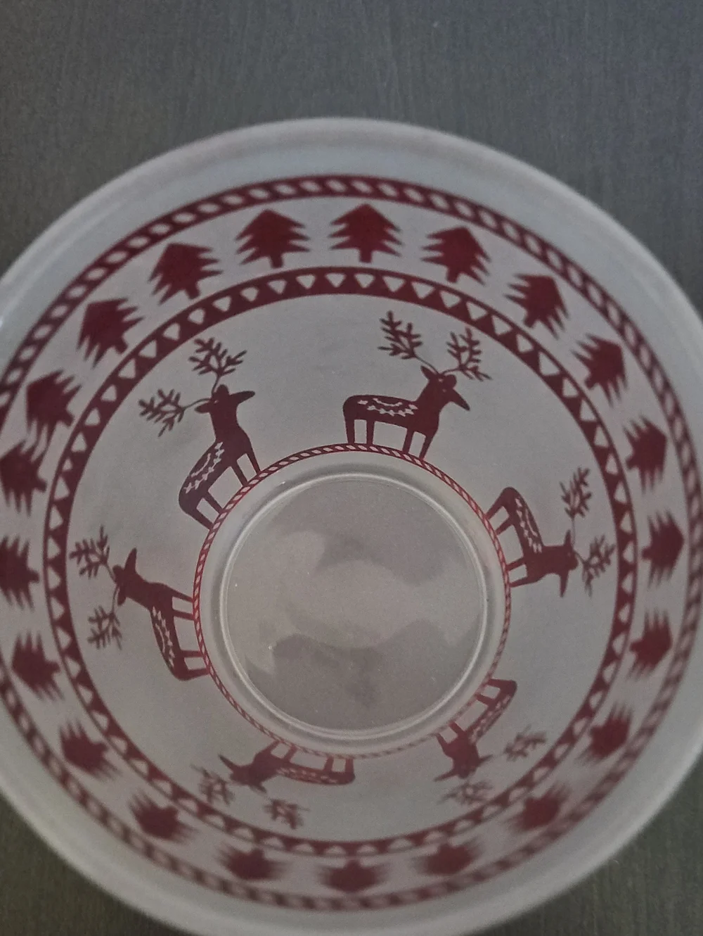Set of 2 Vintage Pier 1 Frosted Red Reindeer Old Fashioned Glass